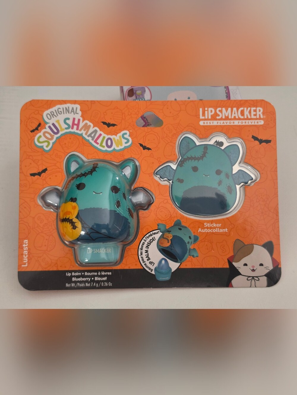 Squishmello Lip Smacker With Sticker Autocollant "Lucasta" The Bat